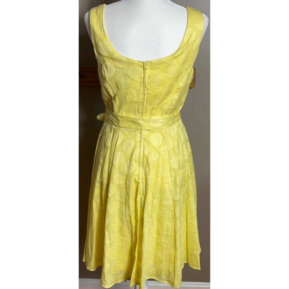 Retro Dress Yellow Fit Flare 50s Midi Full Skirt Nostalgia Party Wedding Women 4 - Picture 2 of 13